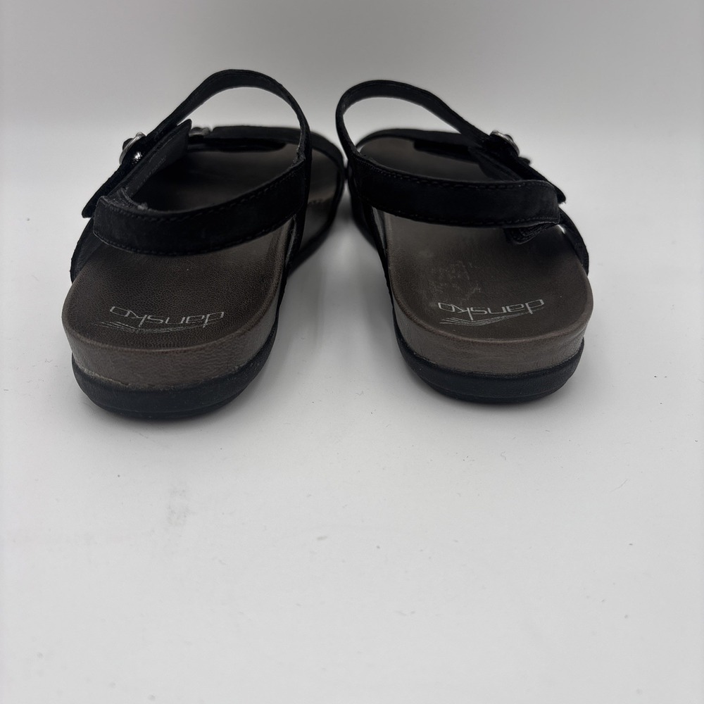 Dansko Sandals Womens Tricia Milled Burnished Wedge Black Comfort 38 - Picture 6 of 14